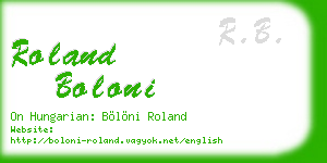 roland boloni business card